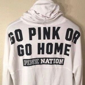 Pink Go Pink Or Go Home White Hoodie Pink Nation